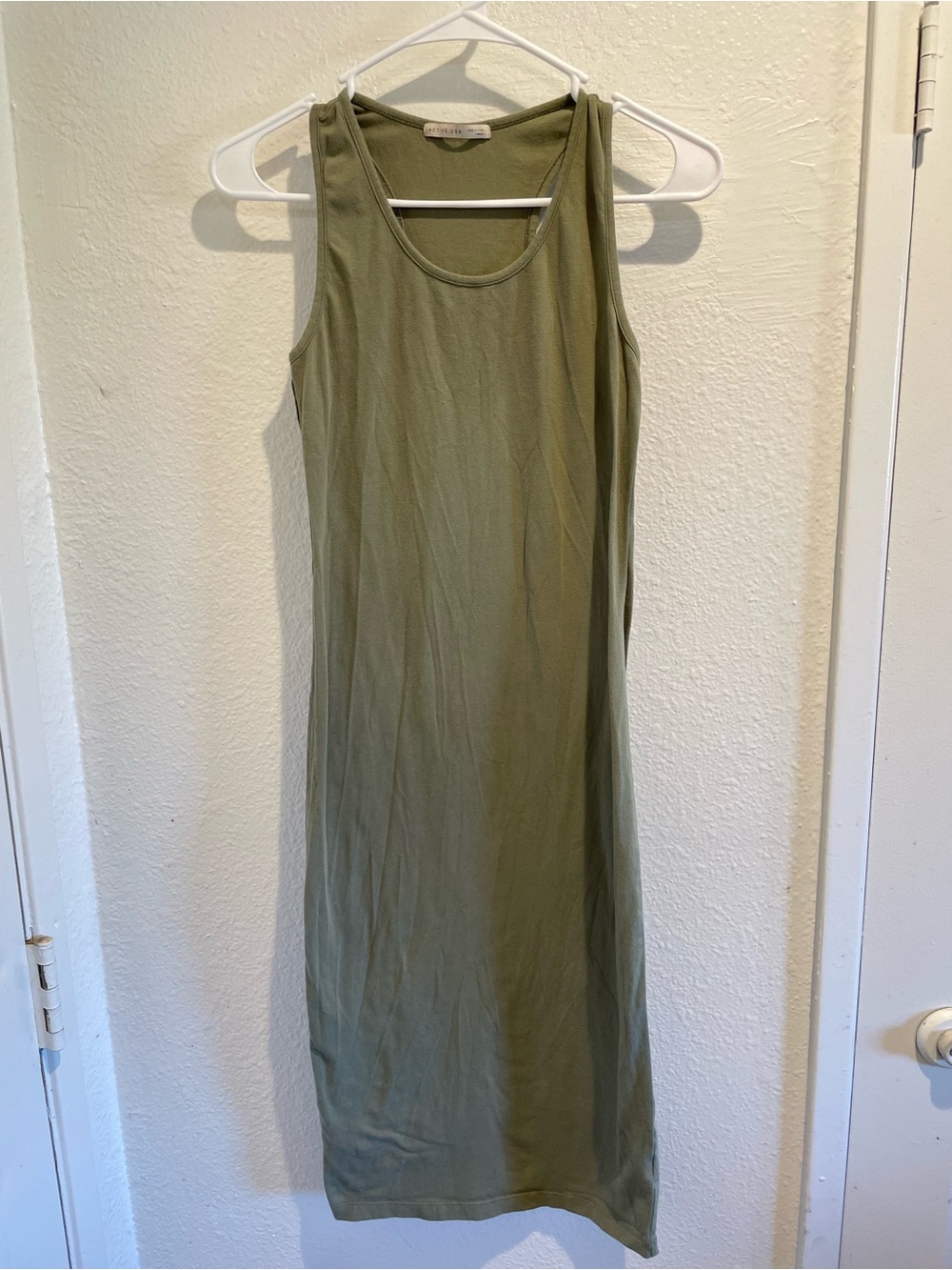 🍃 Active USA Casual Olive Green Midi Dress Size S